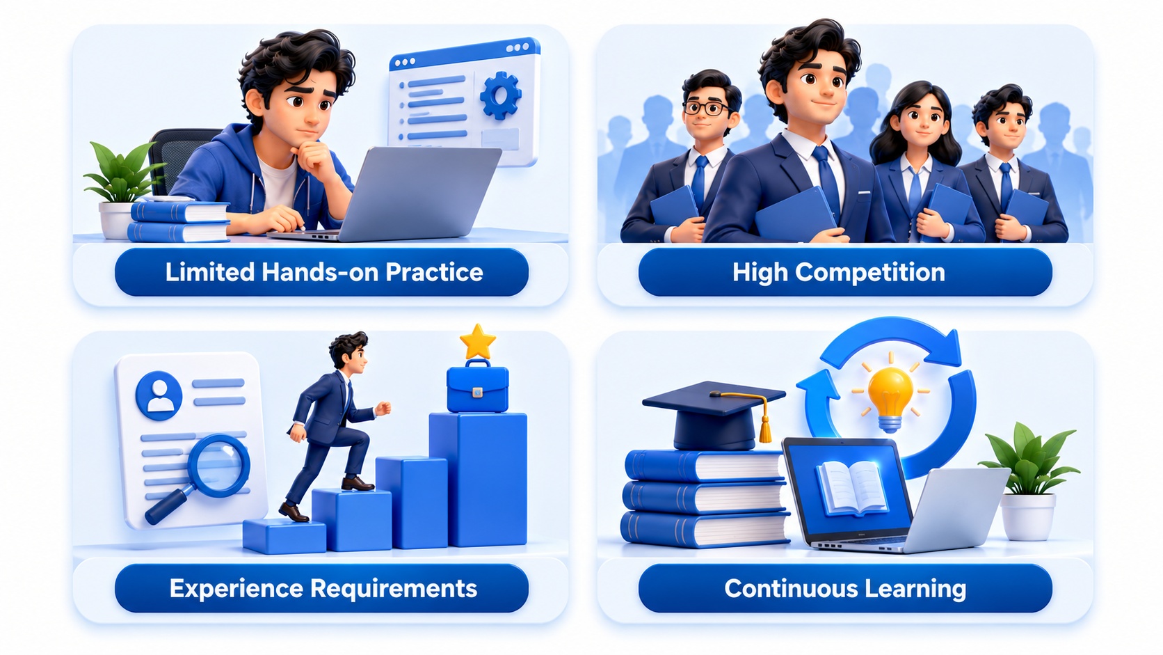 Key challenges for Workday beginners, including practice, competition and continuous learning